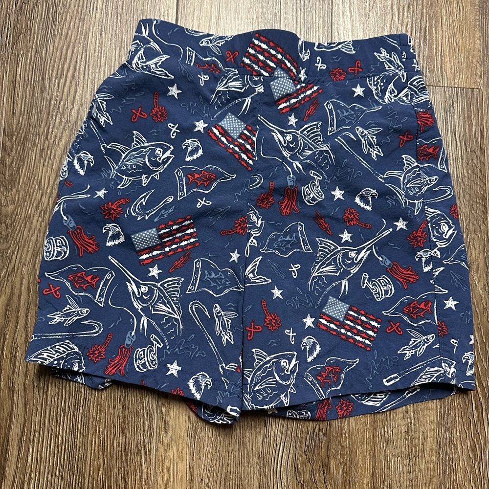 Columbia X-Small (6/7) Navy Patriotic Swim Trunks